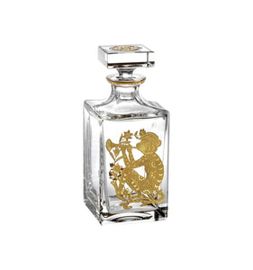 Golden Whiskey Decanter With Gold Monkey - DSLYF