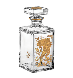 Golden Whiskey Decanter With Gold Tiger - DSLYF